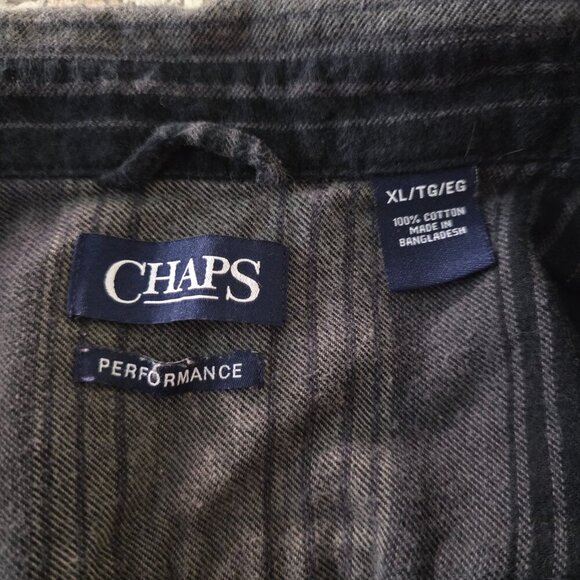 Chaps Performance Flannel Long Sleeve Button Down Shirt Men's Size XL - Picture 5 of 7